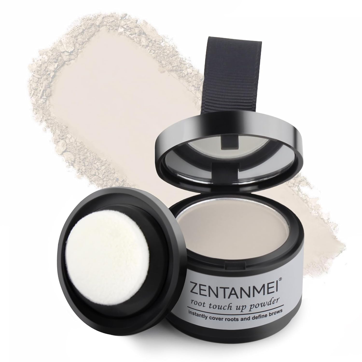 Root Touch Up Hairline Powder for Women & Men, Gray Hair Cover Up, Hairline Shadow PowderSweatproof & Windproof, 0.14 oz Root Cover Up Powder for Thinning Hair (White)