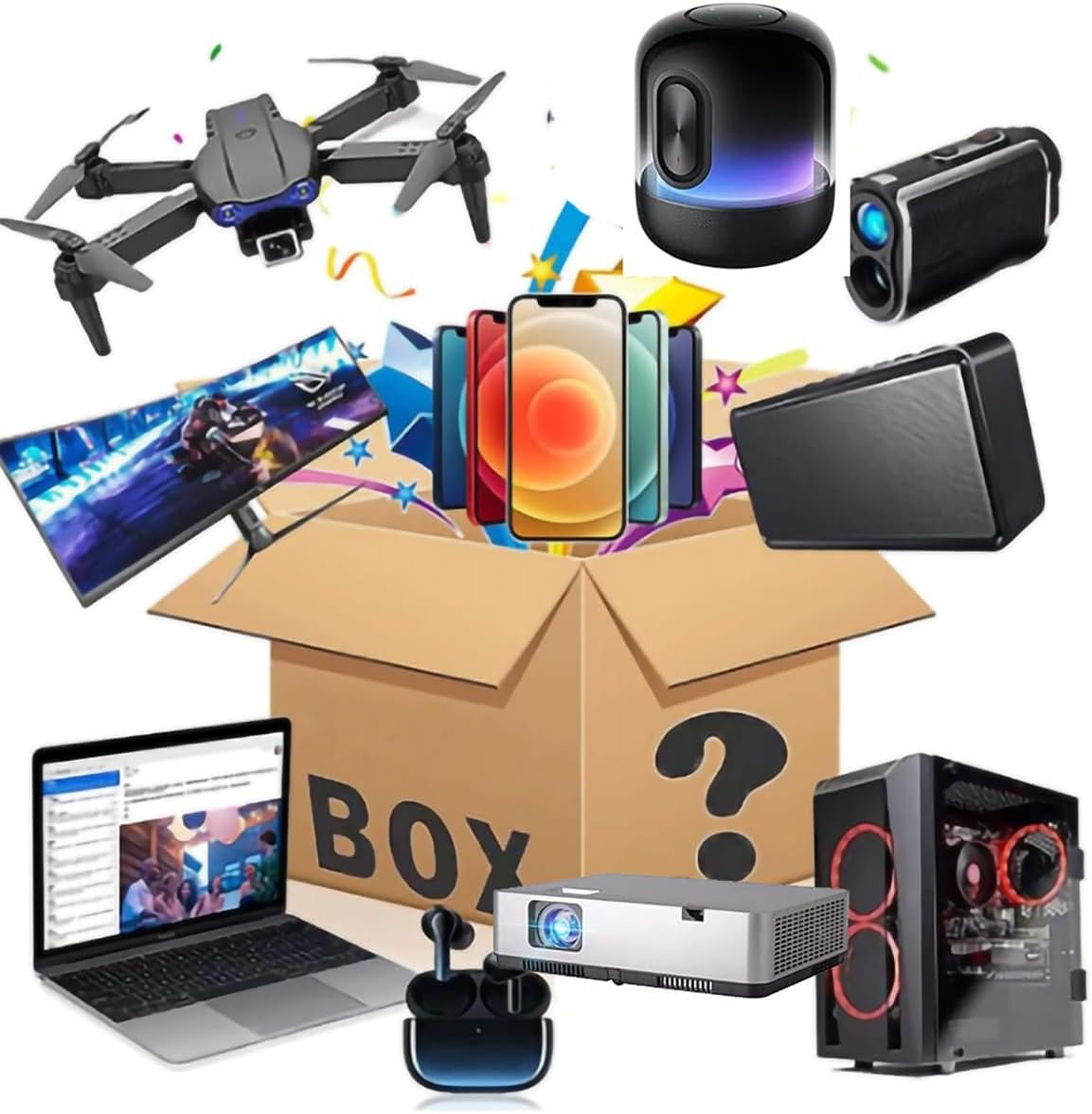 4-32 Piece Mixed Electronics Clearance Box ,Overstock Package, Branded Items, with Brand New Gadgets and Appliances UK QMJ7U