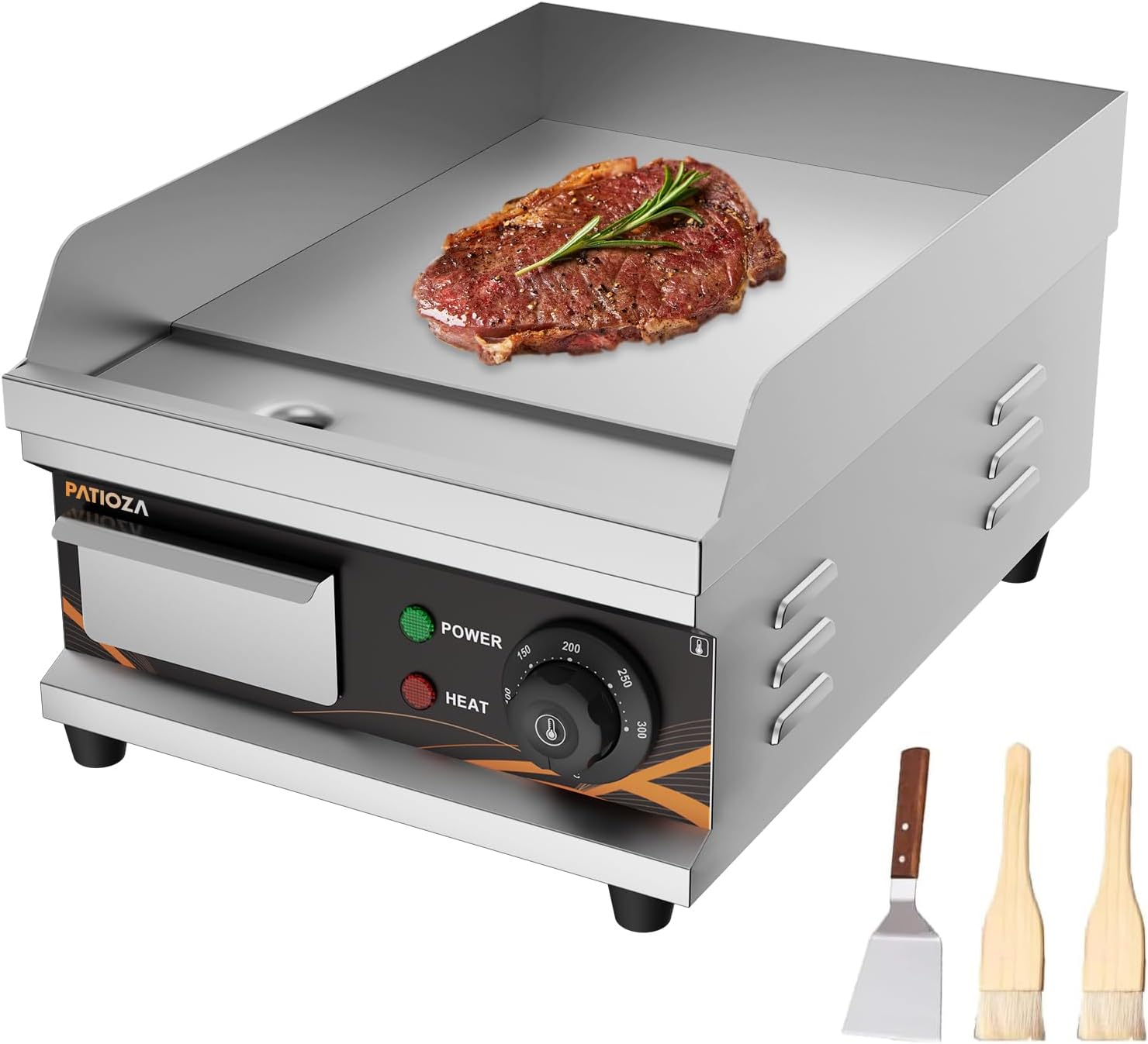 Commercial Electric Griddle 28cm Stainless Steel Flat Top Griddle