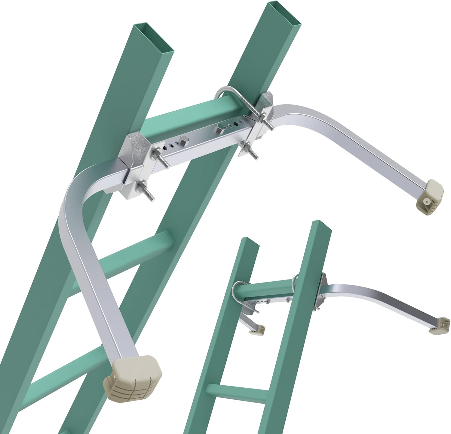 Ladder Stabilizer,Heavy Duty Aluminum Extended Ladder Accessory for Roof Gutter Cleaning Tools,Ladder Stand-Off Wing Span/Wall Ladder Hooks with Non-Slip Rubber Bottom pad.(Patent)
