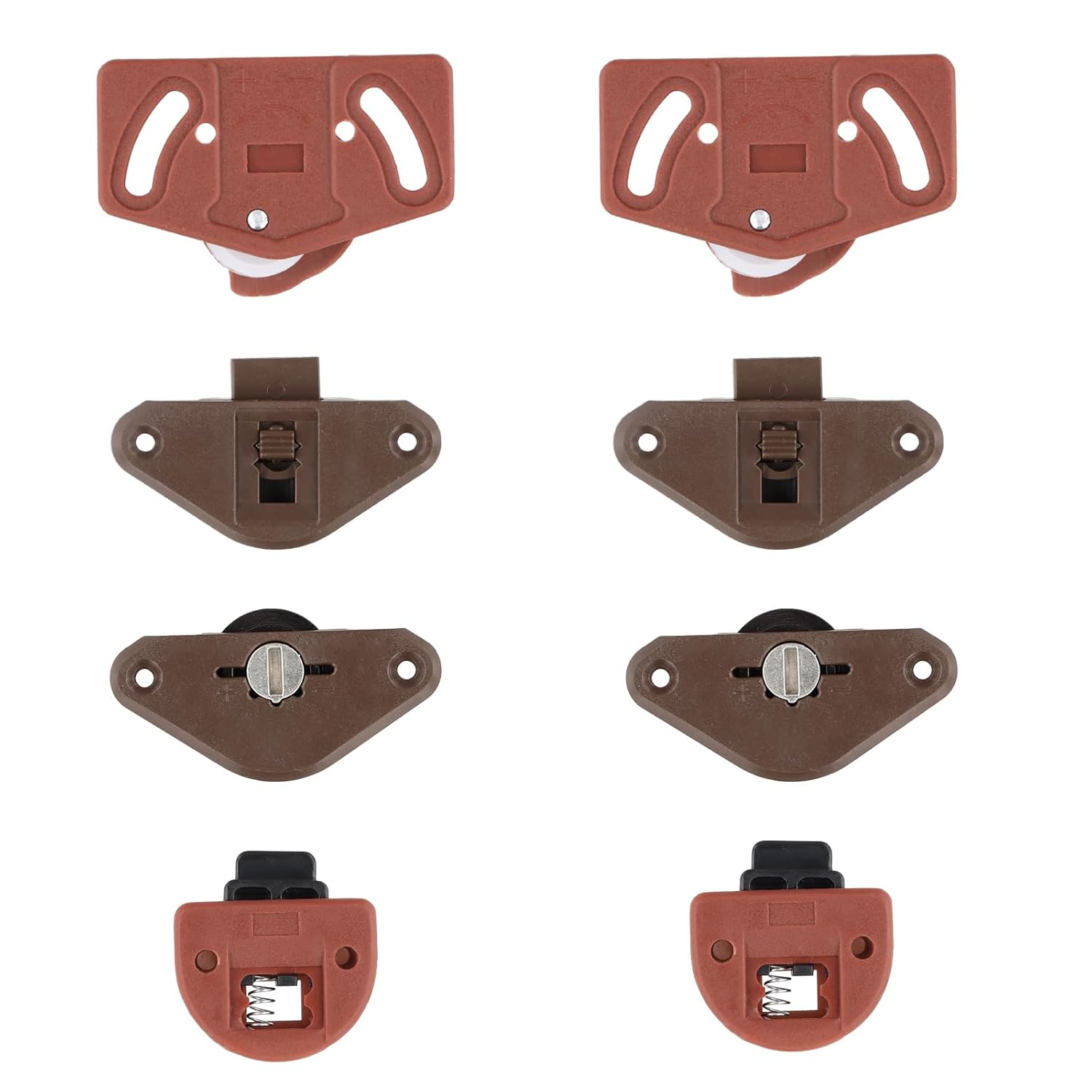 4 Pairs Sliding Door Roller Sliding Door Wheels Sliding Door Latch Sliding Cabinet Guide Part Furniture Wardrobe Cupboard Sliding Door Rollers Wheels Gear Kits for Furniture Sliding Door Fitting