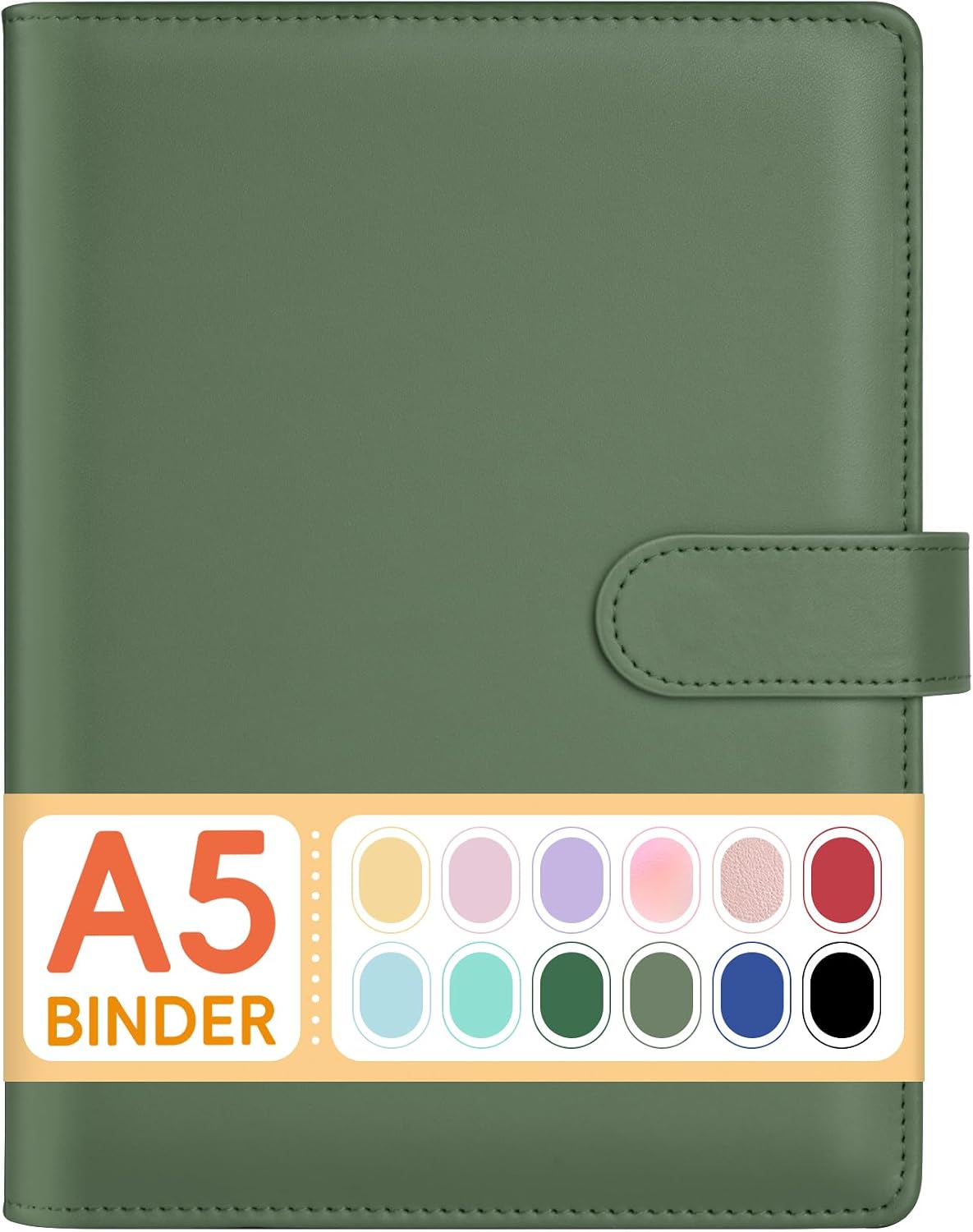 Sooez A5 Notebook Binder, 6 Ring Planner with Stylish Design, mini Binder
