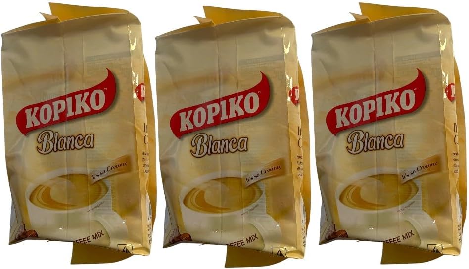 Kopiko Blanca Creamy Mix Instant White Coffee 300g (3 Packs 30 Sachets) HALAL