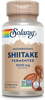 Solaray Fermented Shiitake Mushroom 500mg | Healthy Immune, Liver & Digestive Function Support | Non-GMO & Vegan | 60 VegCaps