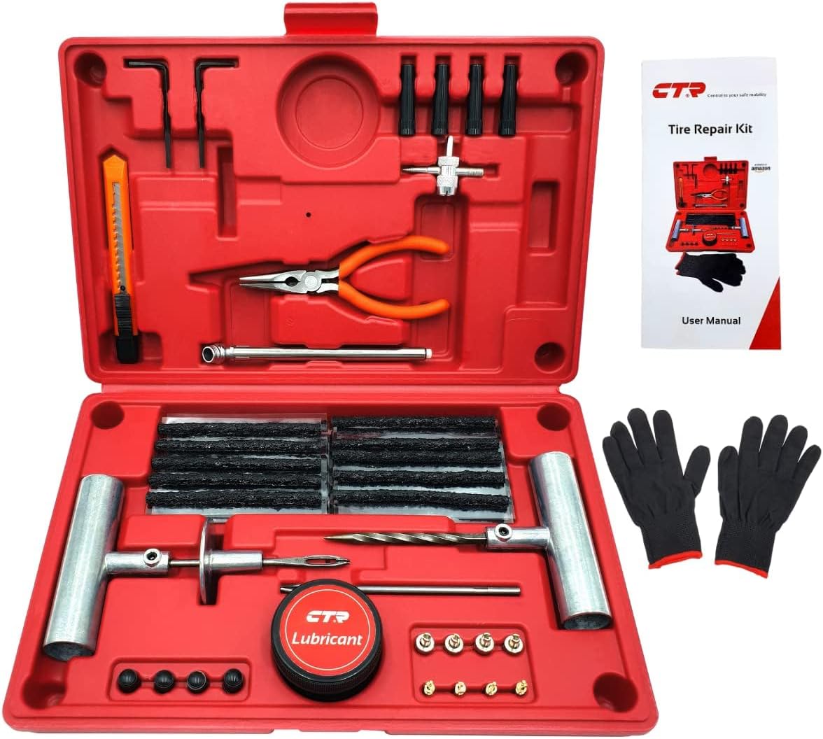 Heavy Duty Tire Plug Kit, 68pcs Premium Flat Tire Repair Kit with Plugs