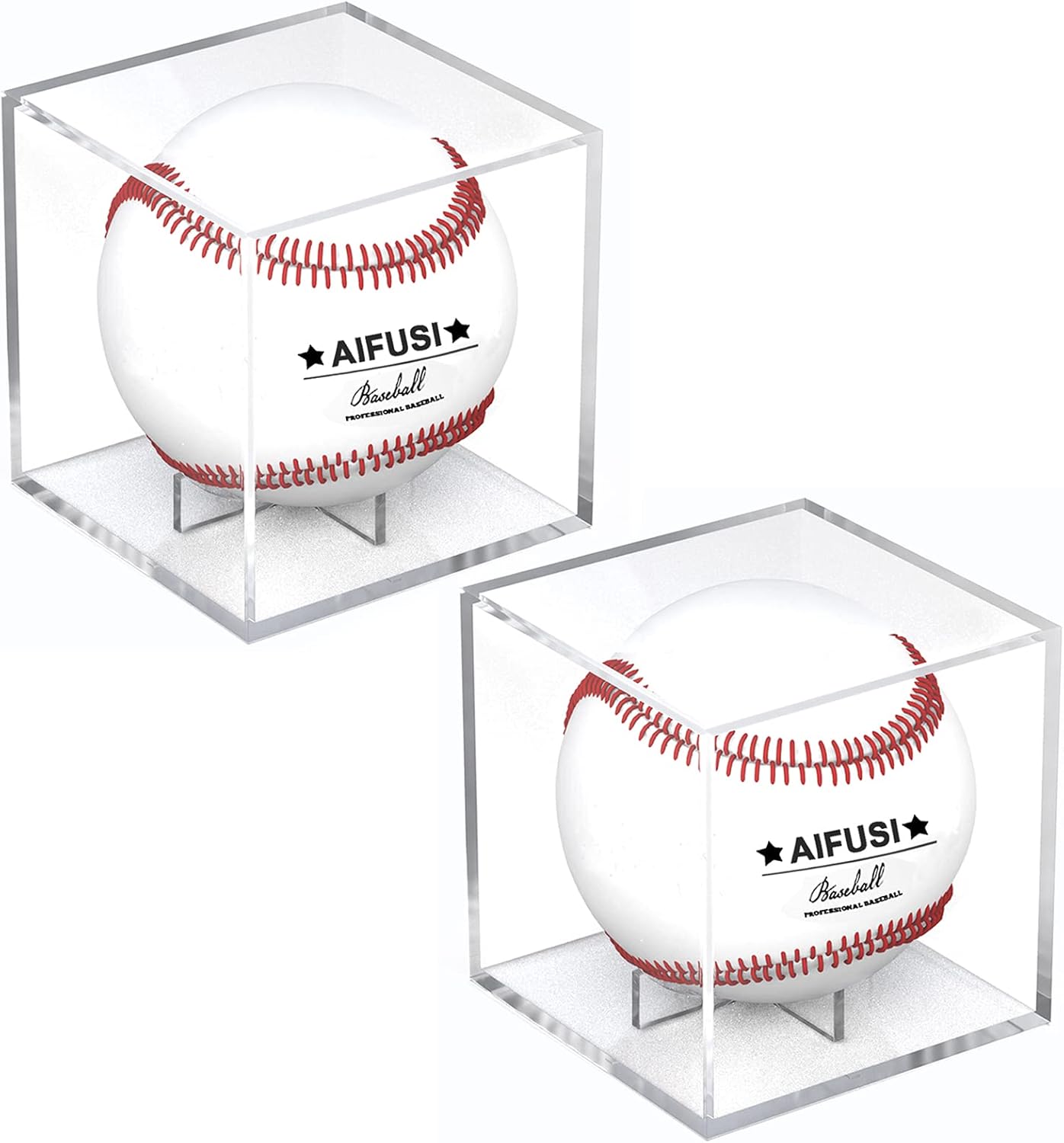 AIFUSI UV Protected Acrylic Baseball Display Case Transparent Square Storage Box for Sports Souvenirs