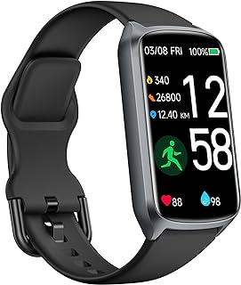 Health Fitness Tracker with 24/7 Heart Rate, Blood Oxygen, Blood Pressure, Sleep Tracker, 5ATM Waterproof Activity Trackers with Step Tracker, Pedometer (S & L Bands Included)