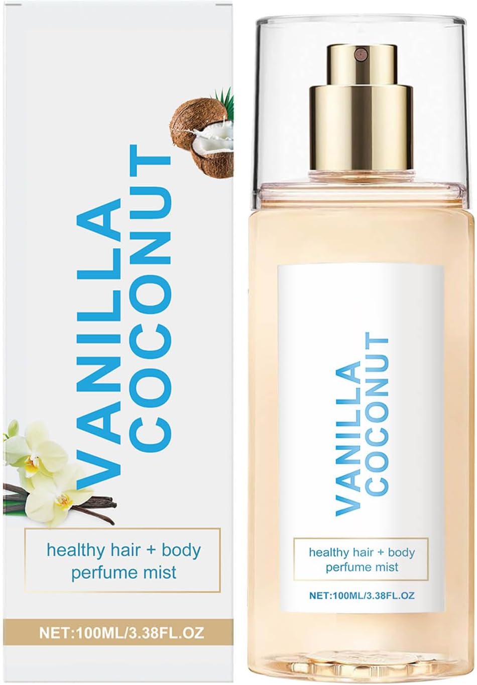 Vanilla Coconut Perfume, Hair Perfume for women, Hair And Body Perfume Mist, Nourishes Hydrates Without Weighing Hair Down Or Leaving 100ml (1pc)