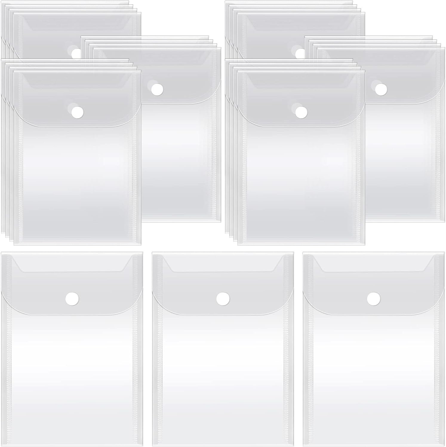 Vmiapxo 40 Pack Stamp and Die Storage Pockets, Reusable Small Plastic Envelopes Waterproof Sticker Organizer Receipt Holder Photo Storage Folders (5" x 7")
