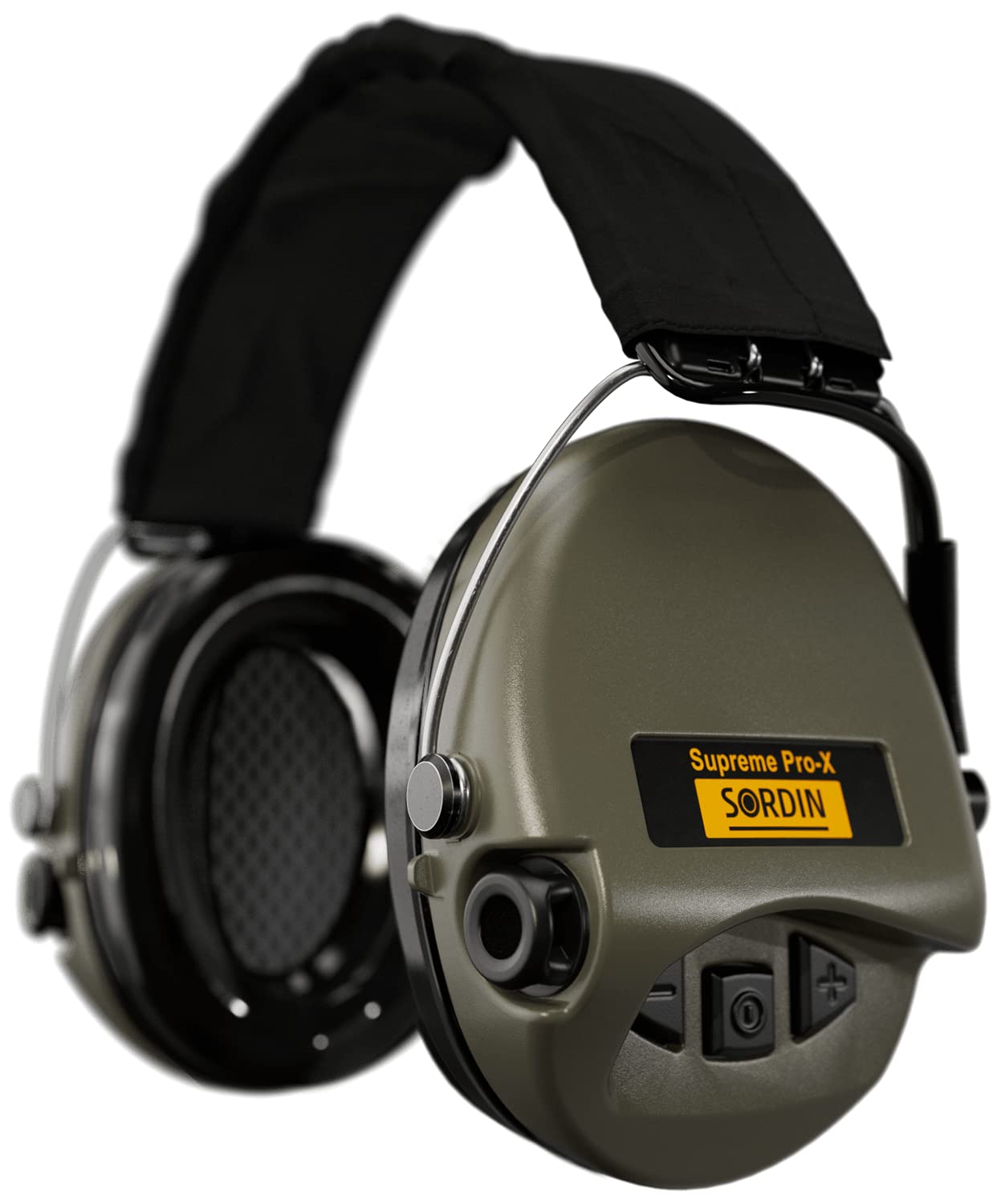 Sordin Pro-X Capsule hearing protectors 75302-X/BT-G-S - EN 352 - Gel cushions, Fabric strap & green capsules
