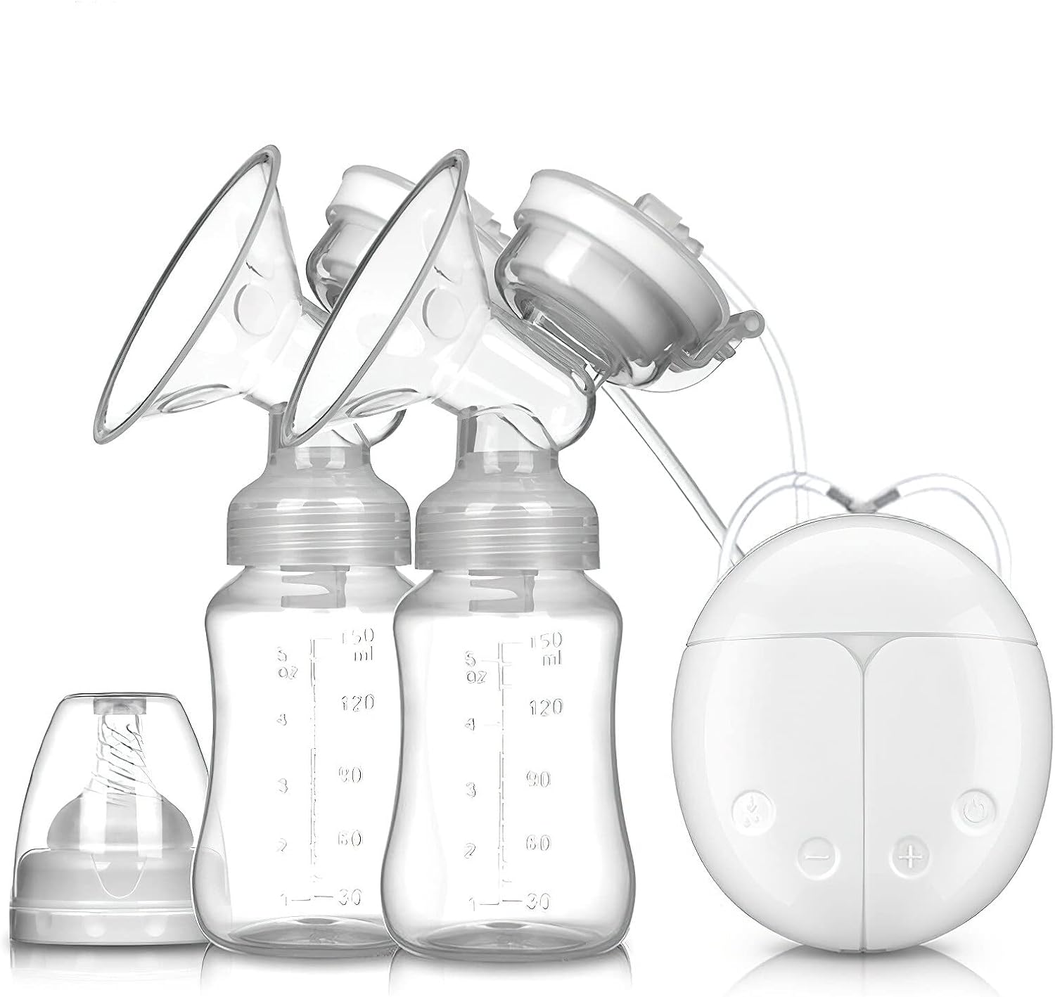 Ruspela Breast Pump Portable 2 Modes & 18 Levels Double Electric Breast Pumps Painless Strong Suction Automatic Breastfeeding Pump for Travel&Home Backflow Protector BPA Free