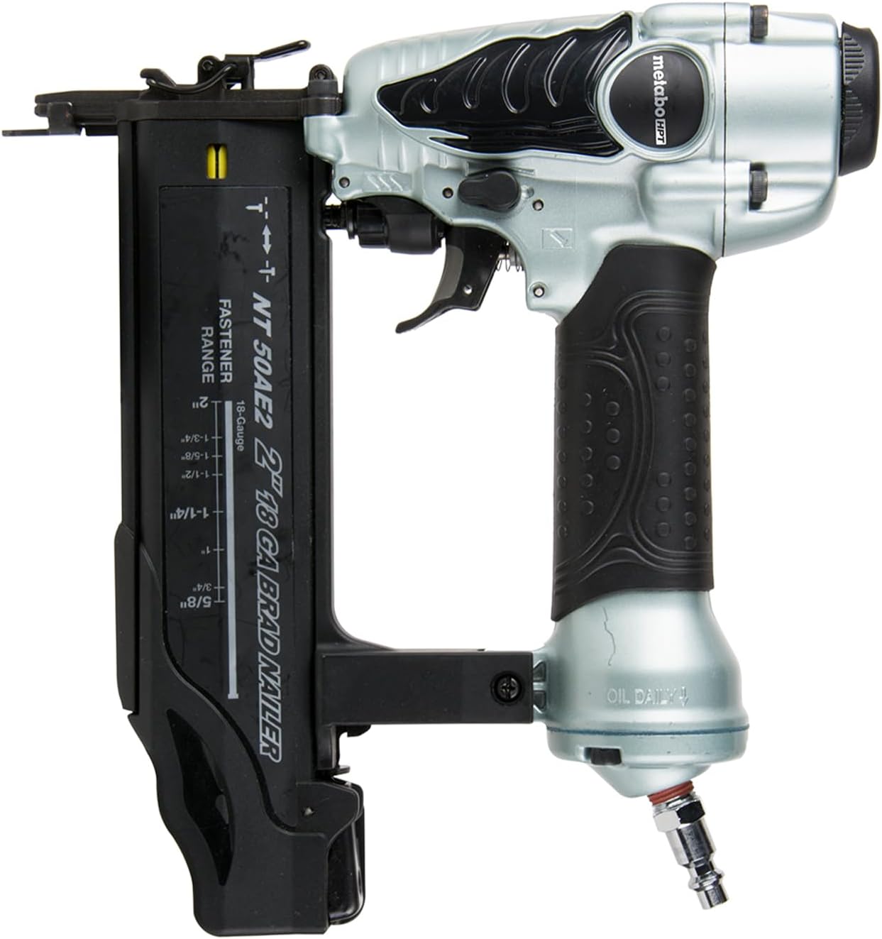 Metabo HPT Brad Nailer, Pro-Preferred Lightweight Pneumatic Power Nailer for Precision Trim Work and Furniture Building, Adjustable Depth, 18 Gauge, 5/8" up to 2" Brad Nails, NT50AE2