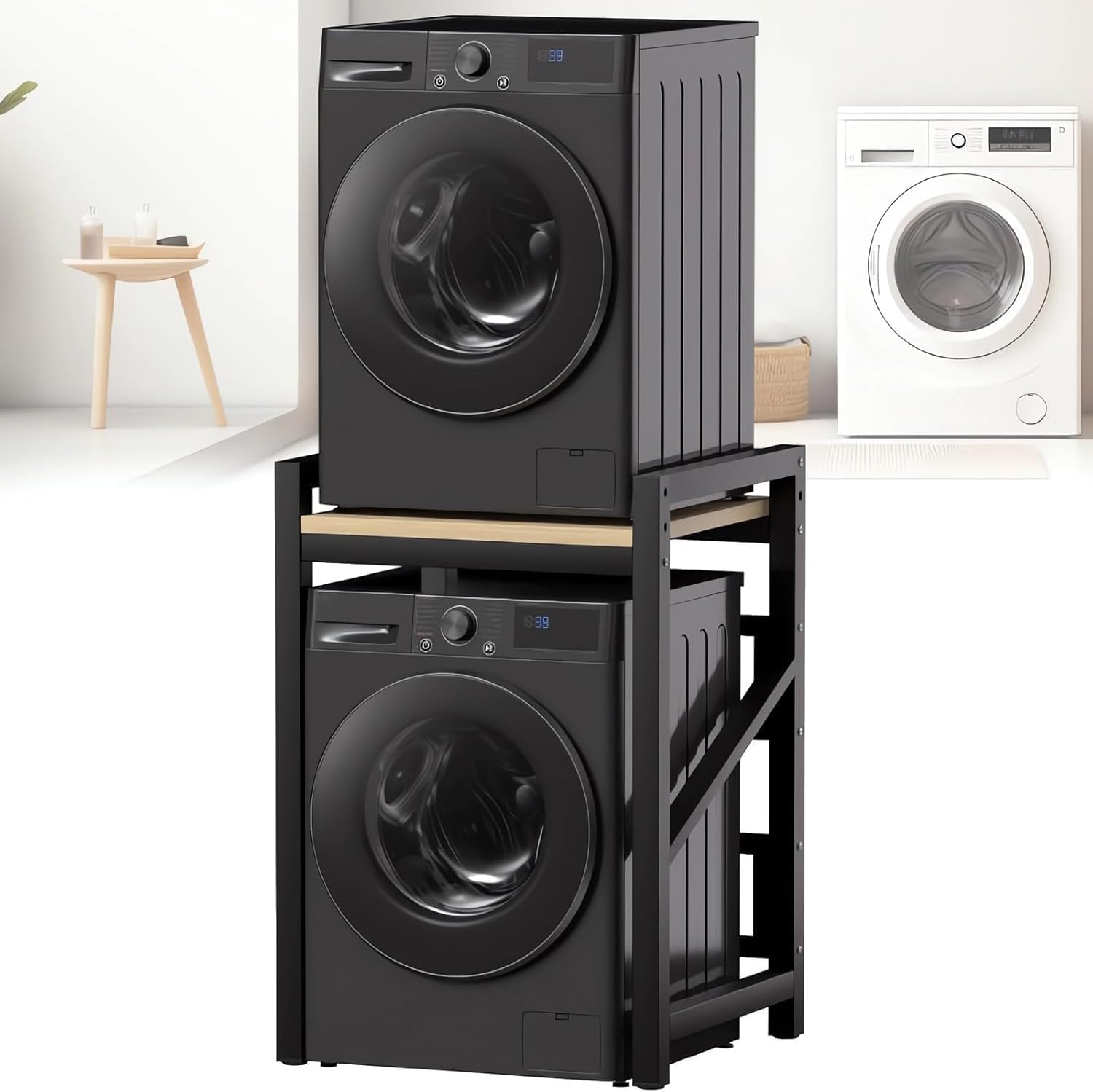 Washer Dryer Stand Stacking Kits, Height Adjustable Tumble Dryer Stand, Stacking Kit with 400KG Load Capacity for Balcony Laundry