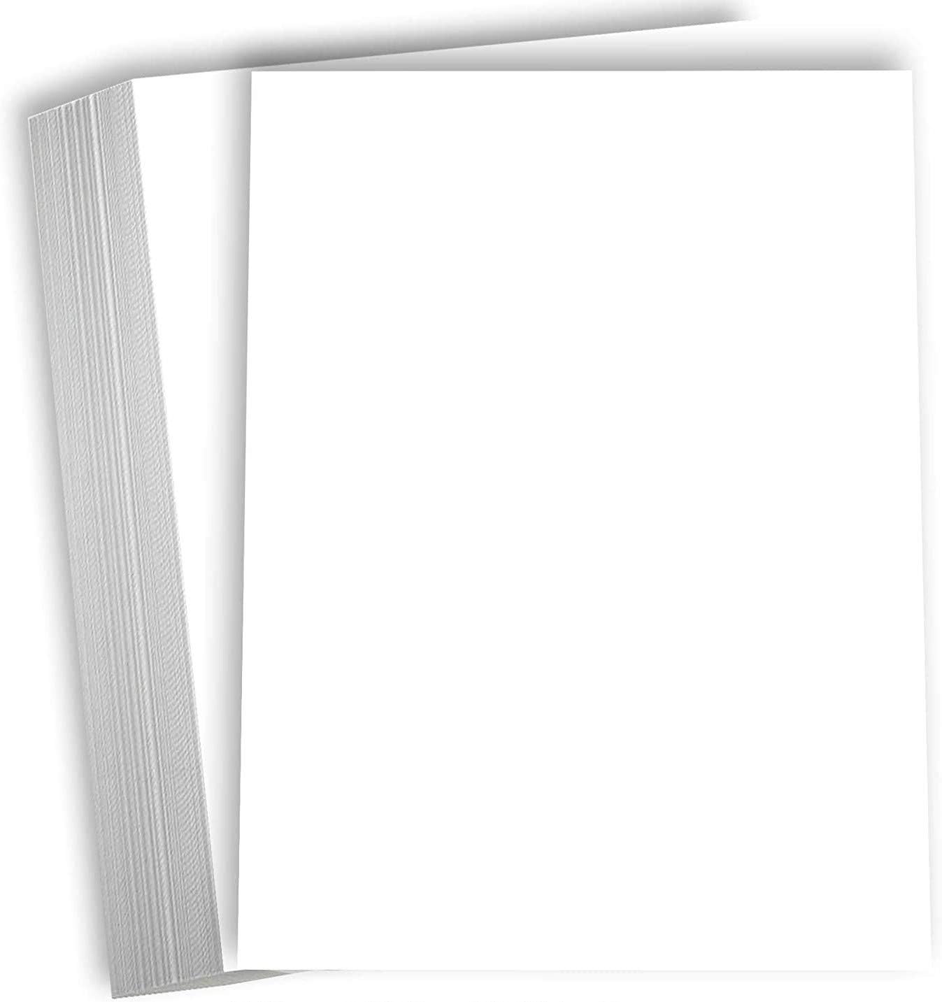 Hamilco White Cardstock Thick Paper - 8 x 10" Blank Heavy Weight 100 lb Cover Card Stock - 50 Pack (Bright)