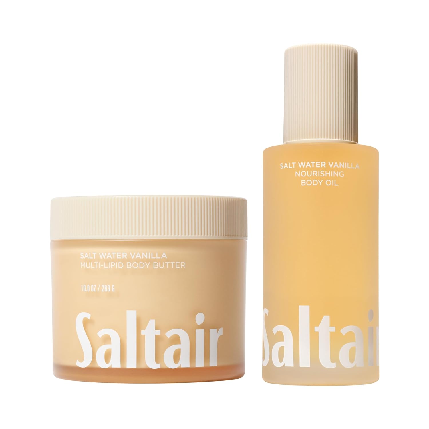 Saltair Body Oil and Multi-Lipid Body Butter Set – Deep Moisture, Hydrating After-Shower Skincare Duo – Salt Water Vanilla Scent