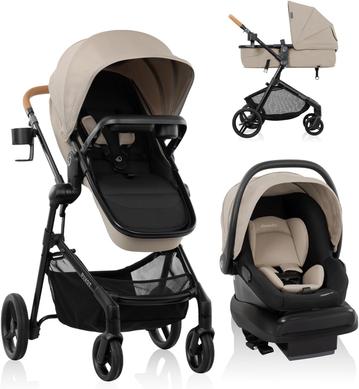Evenflo Pivot NXT Travel System with LiteMax NXT Preemie and Infant Car Seat