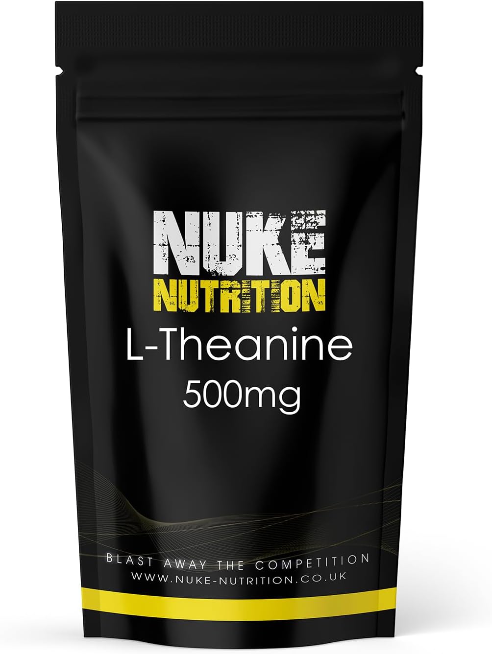 Nuke Nutrition L Theanine 500mg - 60 Tablets - High Strength L-Theanine Supplement for Enhanced Sleep at Night - Boost Focus & Relieve Stress - Pure Natural & Easy Swallow LTheanine - Filler Free | 1-2 Capsules Per Day - For Enhanced Sleep at Night - Boost Focus and Relieve Stress, Pure Natural Filler Free