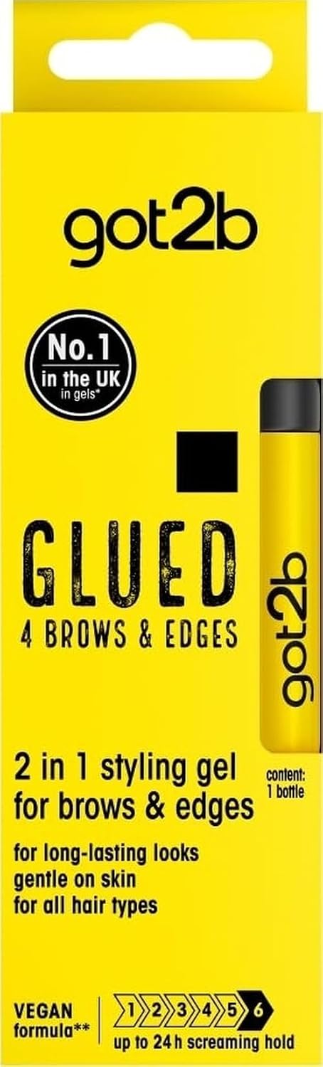 got2b Glued 4 Brows and Edges, Screaming Hold Brow Gel, Clear, 16ml