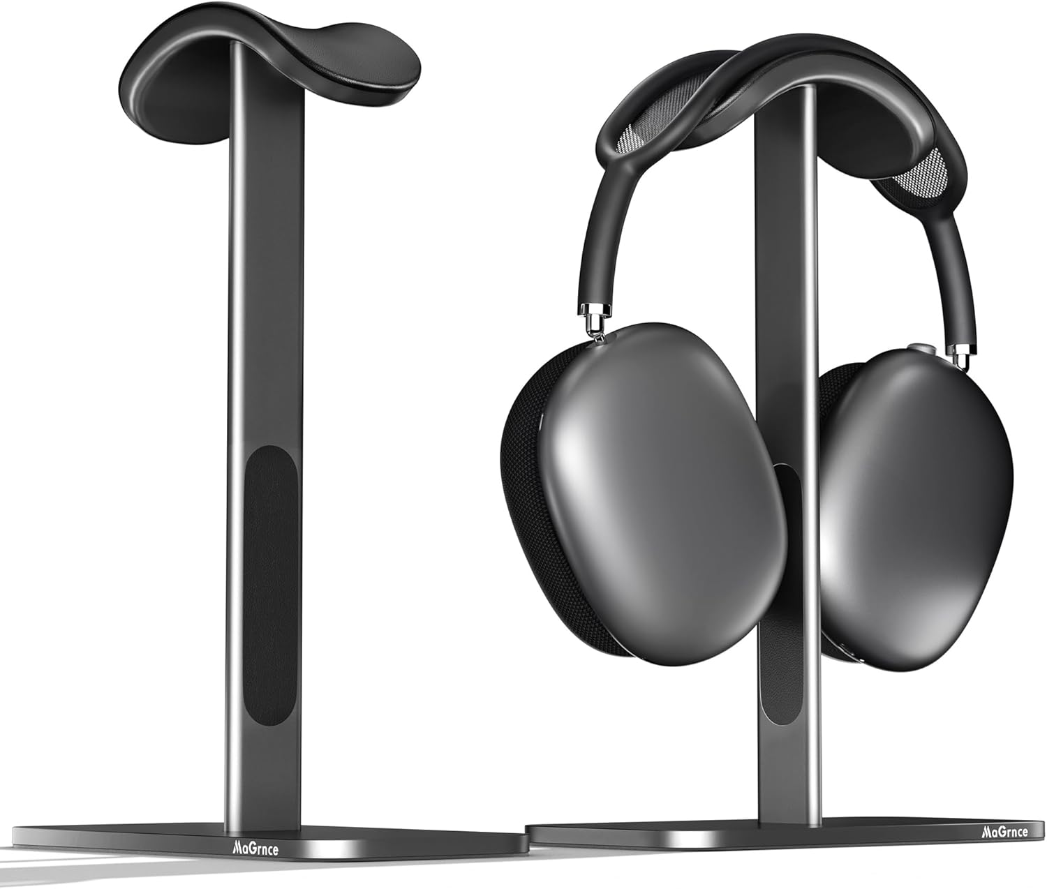 Headphone Stand for Airpods Max with Sleep Mode Aluminum Headphone Holder with Anti-Slip Base & Protective Leather Pad for Home/Game Room/Shop Headphone Storage/Display (Dark Grey)