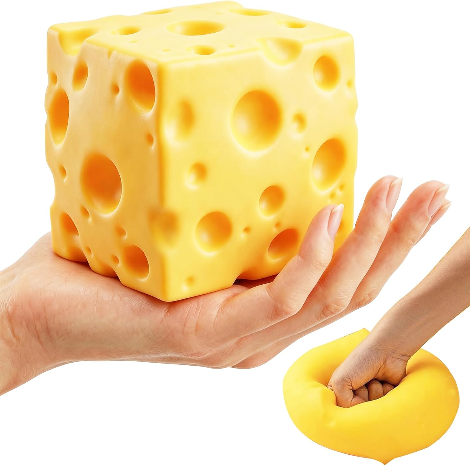 Giant Cheese Squishy Big Cheese Squishy 10CM,Slow Rising Ultra-Soft Stress Relief Fidget Novelty Cheese Squeeze Toys Gift for Adults & kids