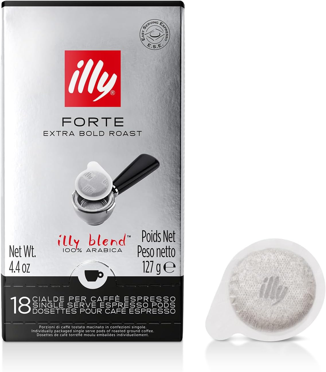 STRONG ROASTED Illy COFFEE IN E.S.E SACHES - 18 SACHES