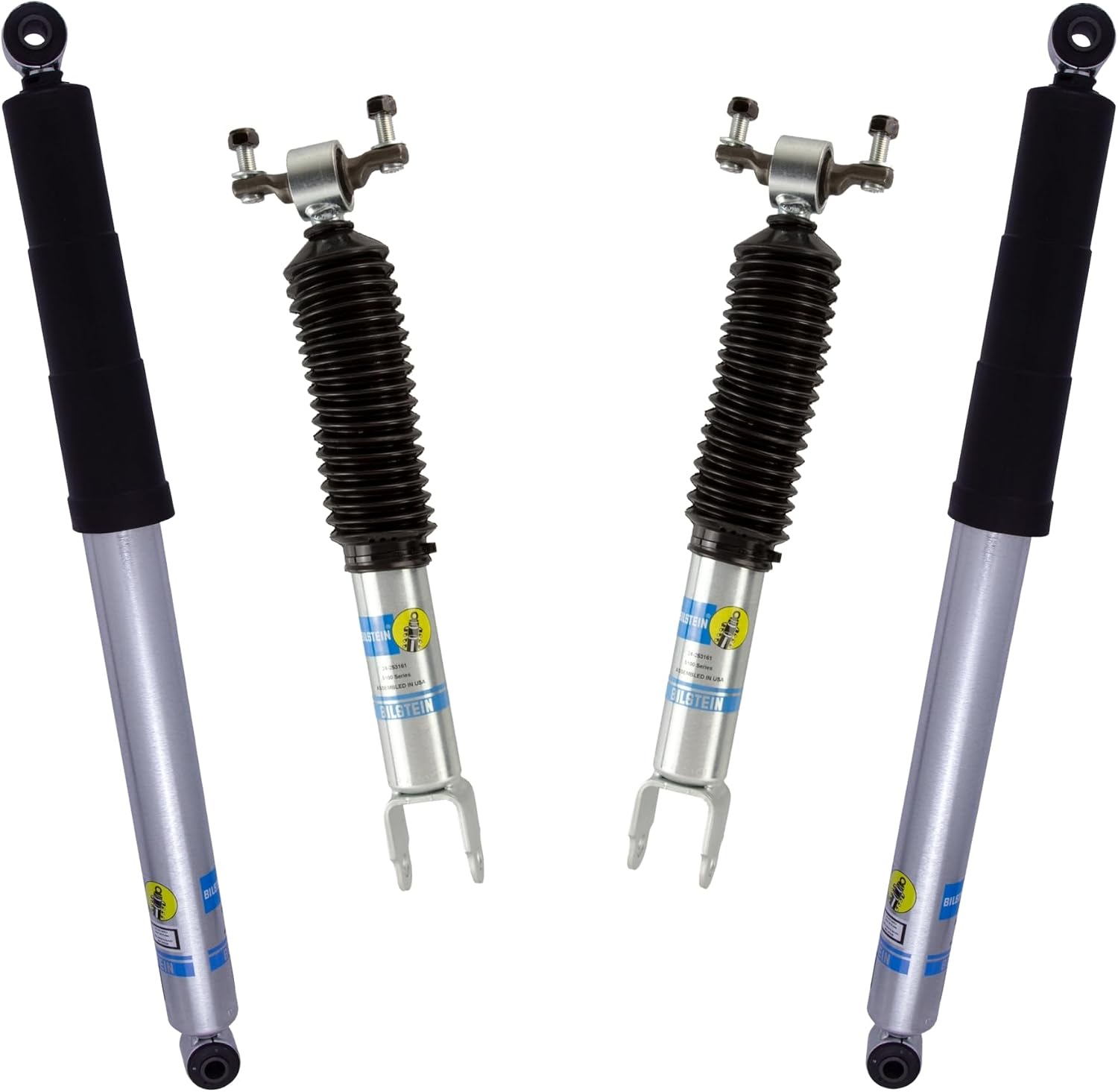 Bilstein Set of Front and Rear B8 5100 Series Shocks Compatible with 2011-2025 Silverado/Sierra 2500/3500 HD with 1.5" Front & 0-1" Rear Lift | Easy Installation