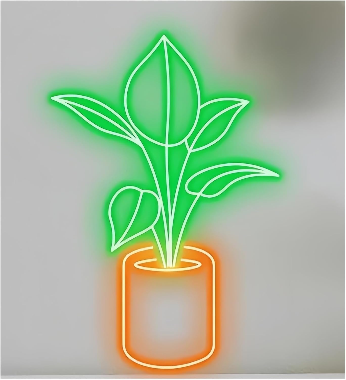 Neon Sign Party Decoration Plants Neon Sign, Cute Art Plant Home Decor, Flower Shop Window Display 50cm(I)