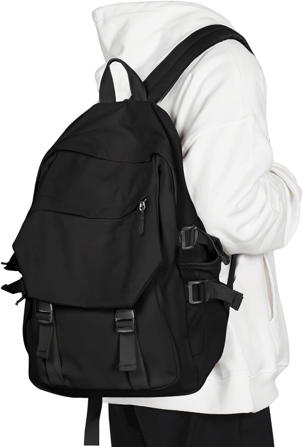 coowoz Casual Daypack Large upgraded version College Laptop Backpack for Men Women Water Resistant Lightweight School Bag Travel Rucksack for Sports High School Middle Bookbag for girls Size L(Black)