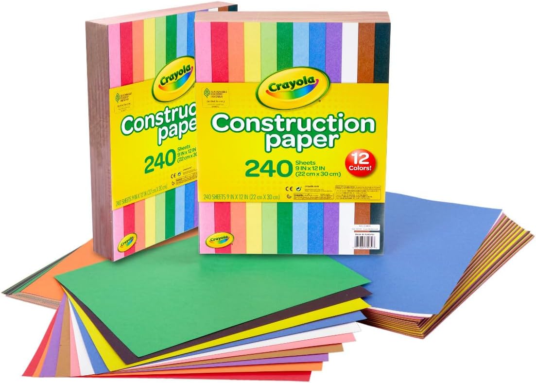 Crayola Construction Paper - 480ct (2pck), Bulk Back to School Essentials For Kids, Teacher Classroom Must Have, Art Paper, Arts & Crafts Supplies