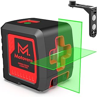 Laser Level, 100 feet Self Leveling Laser Level, Green Cross Line Rotary Lasers, 4 Brightness Adjustment, Manual Self leveling and Pulse Mode, IP54 Waterproof Battery Carrying Bag Included