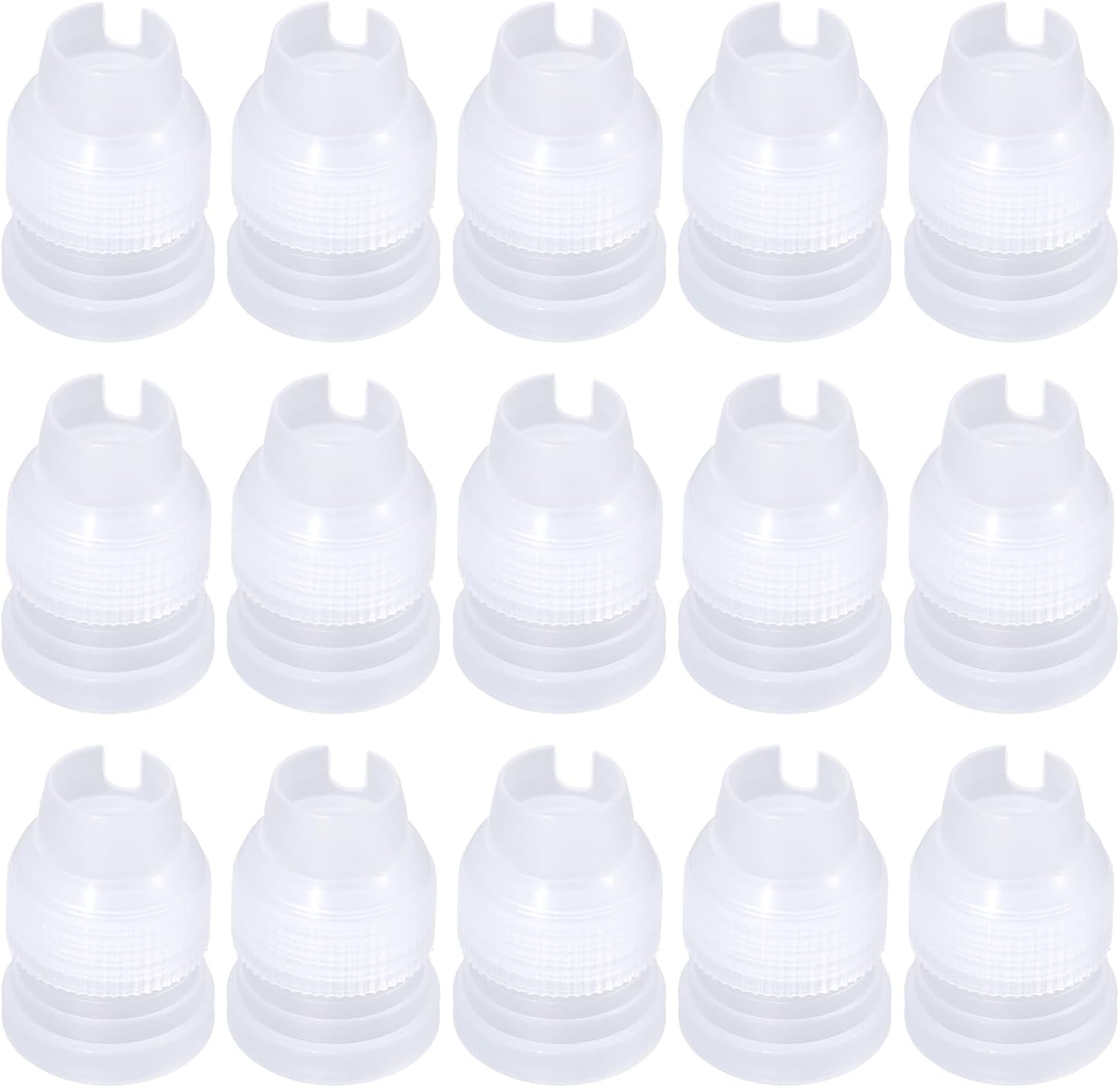 15PCS Piping Bag Couplers, Transparent Piping Bags Tips, Plastic Pipe Tip Coupler for Piping-Bags and Icing Nozzles, Small Piping-Tip Holder for Cake Decorating, Reusable Cake Decorating Supplies