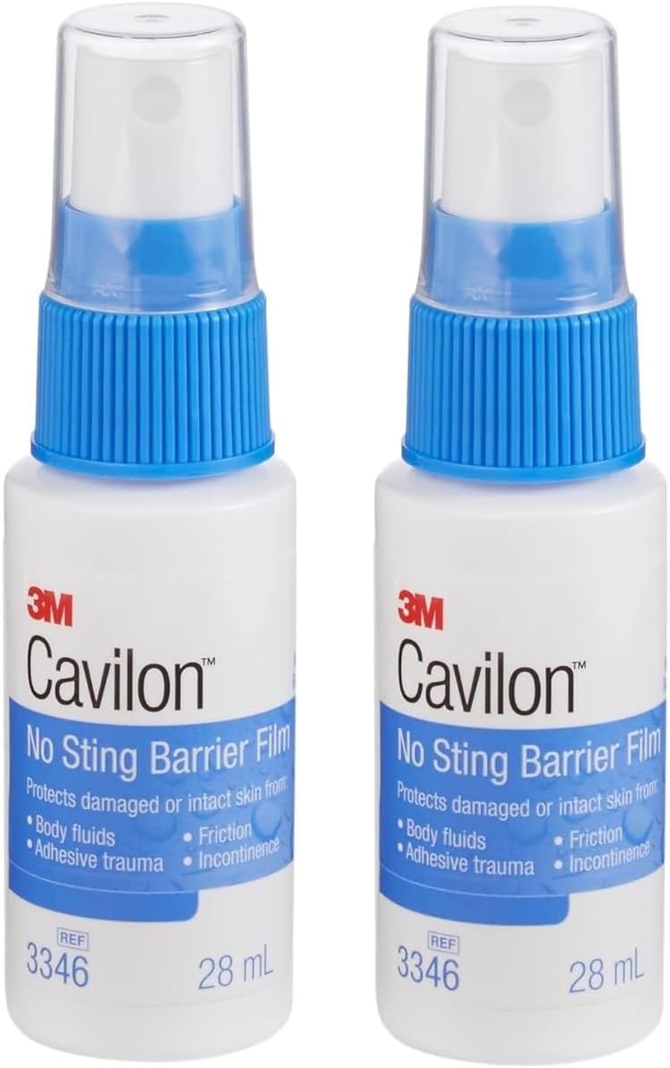 3m Cavilon No-Sting Barrier Film, Gentler Way to Protect Skin from Body Fluids, Adhesives, and Friction, Alcohol Free Barrier Film, Hypoallergenic and Latex Free, 28 ml Pump Spray - Pack of 2