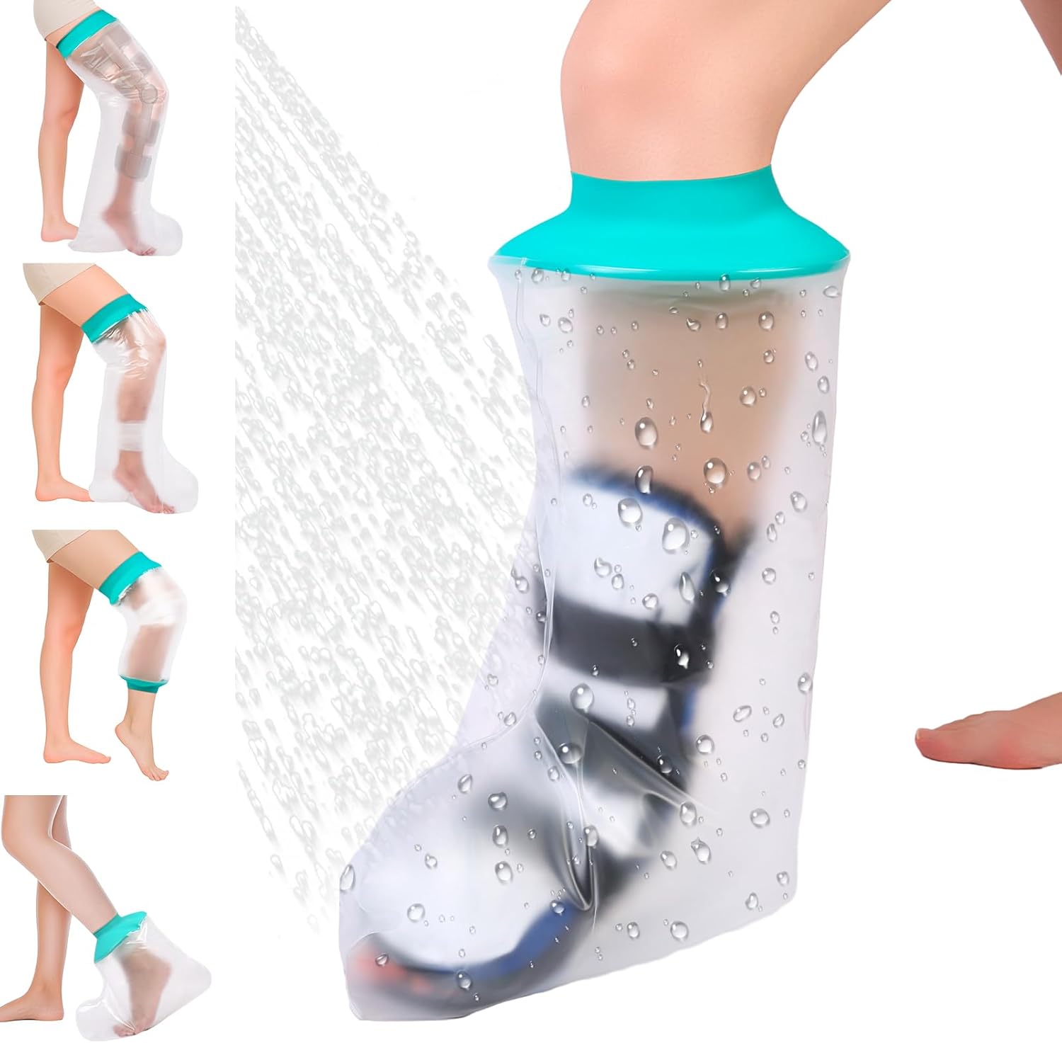 Waterproof Leg Cast Cover for Showering, Reusable Shower Sleeve for Leg After Surgery, Watertight Non-Slip Adult Fracture Protector Bag, Watertight Adult Cast Protector for Calf/Ankle/Wound/Bandages