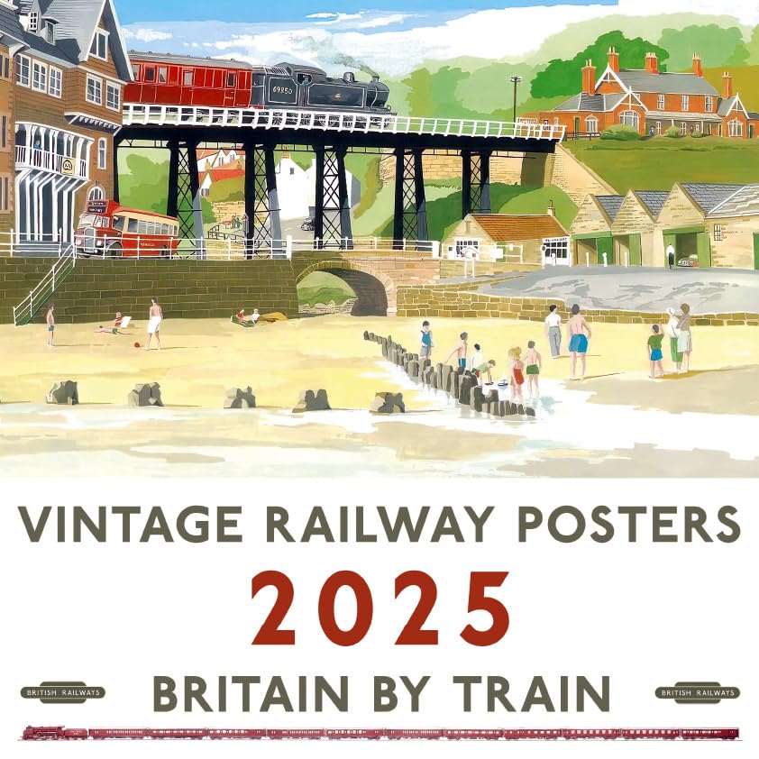 Vintage Railway Poster Art National Calendar 2025