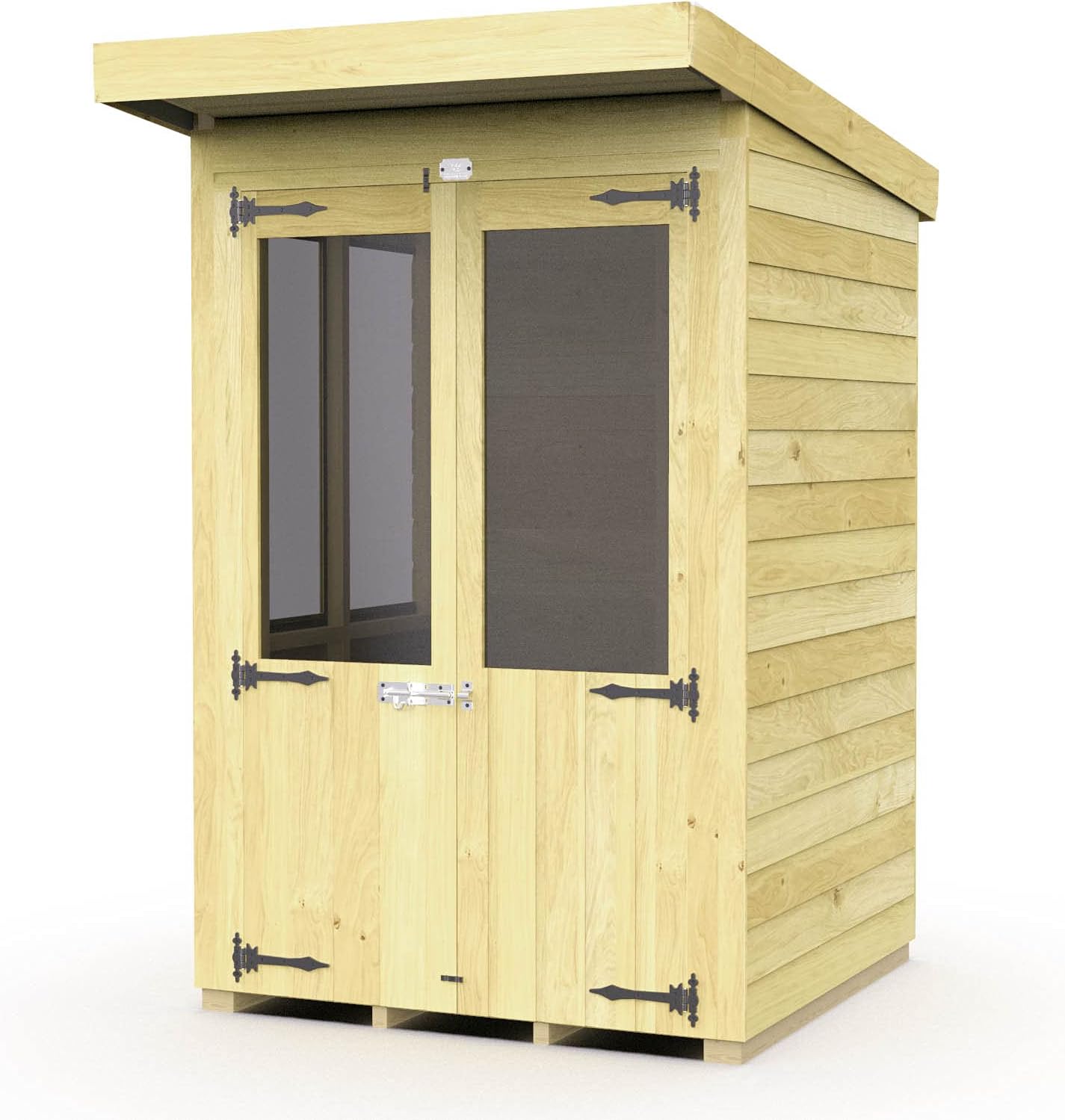 Total Sheds 4x4 Pent Summer House Double Doors Fast 2-5 Days Delivery Anywhere In The U.K
