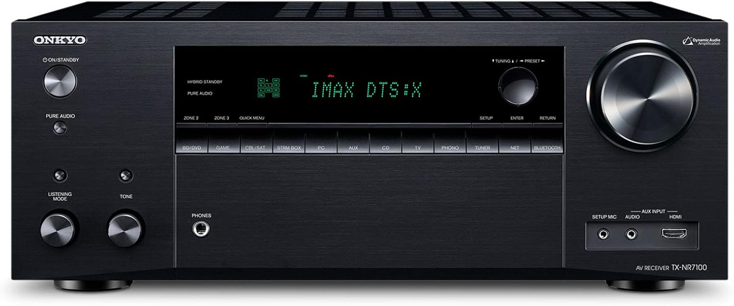 Onkyo TX-NR7100 9.2-Channel AV Receiver - 100 Watts Per Channel, Dirac Live Out of Box, Works with Sonos Certified, THX Certified and More