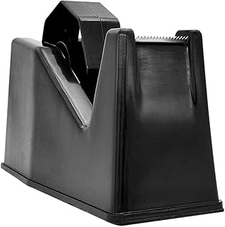 Tape Dispenser, Heat Press Tape Dispenser, Desk Heat Tape Dispenser 6.3 x 2.5 x 3.4 Inch, Holder Fits 1" and 3" Core (Black)