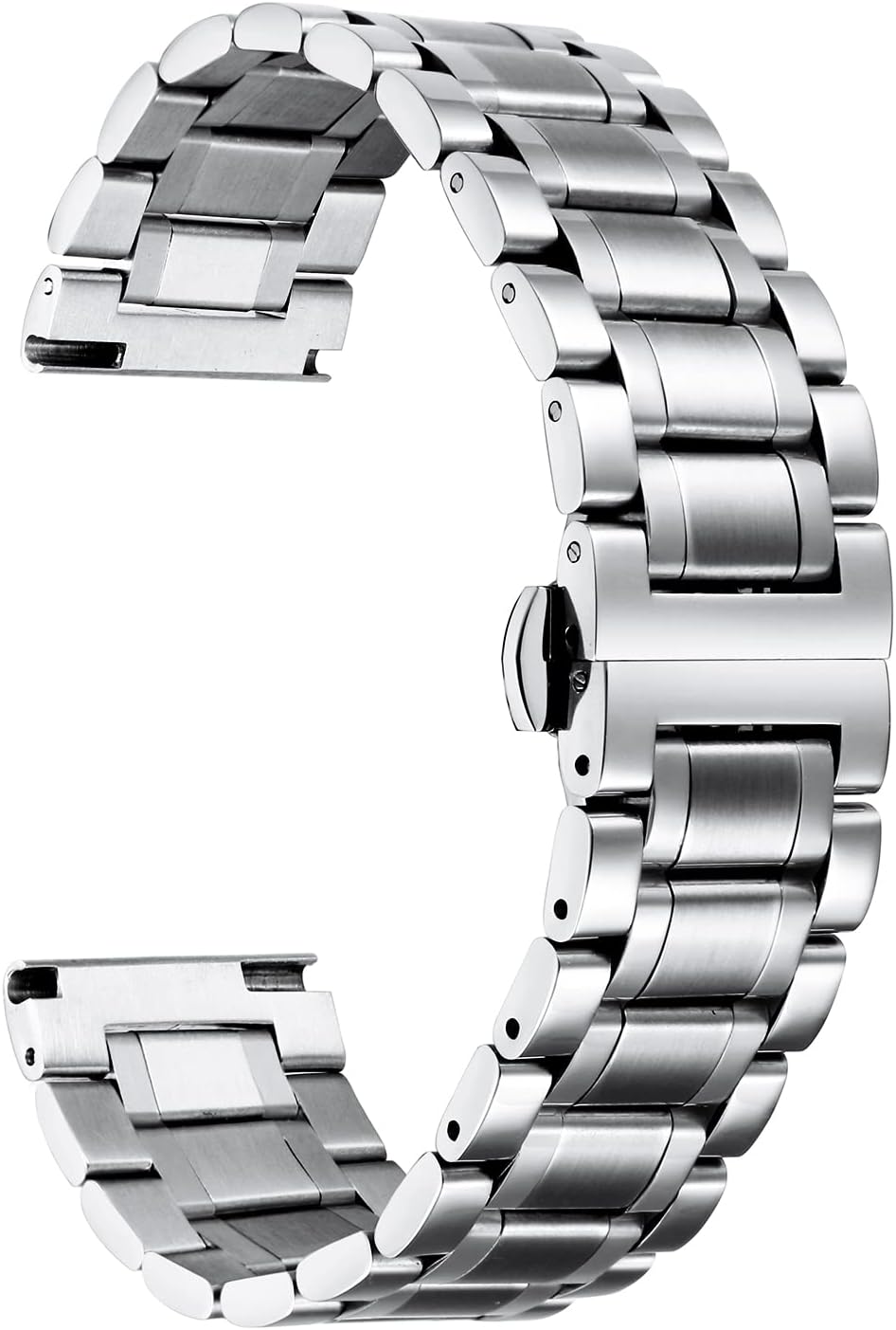 BINLUN Stainless Steel Watch Bands Quick Release 12mm-24mm Universal Metal Replacement Watch Straps SmartWatch Bracelets Links Straight & Curved Ends Men Women 6 Colors(Silver,22mm)