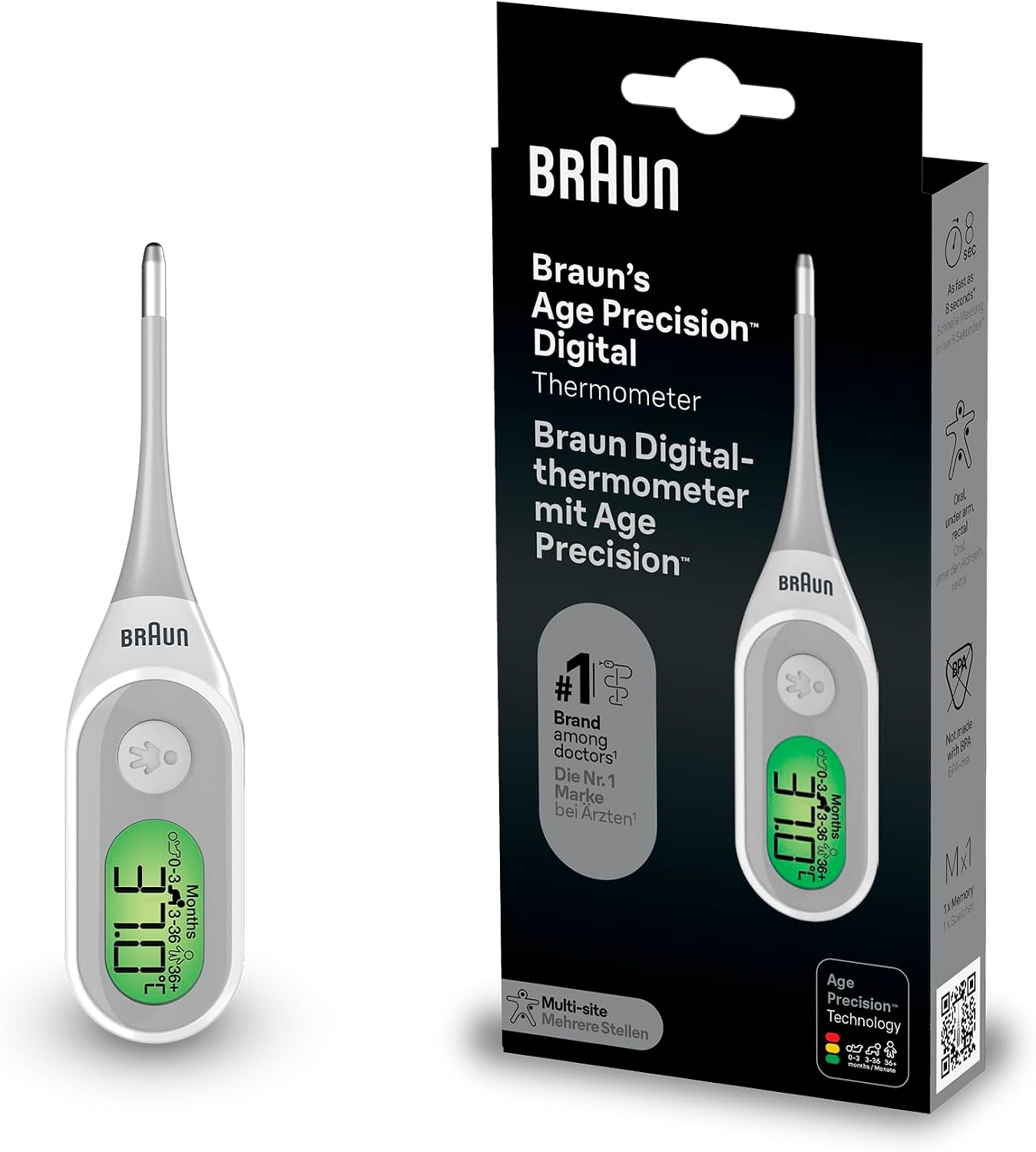 Braun Age Precision Digital thermometer | Digital Stick Multi-Site Usage