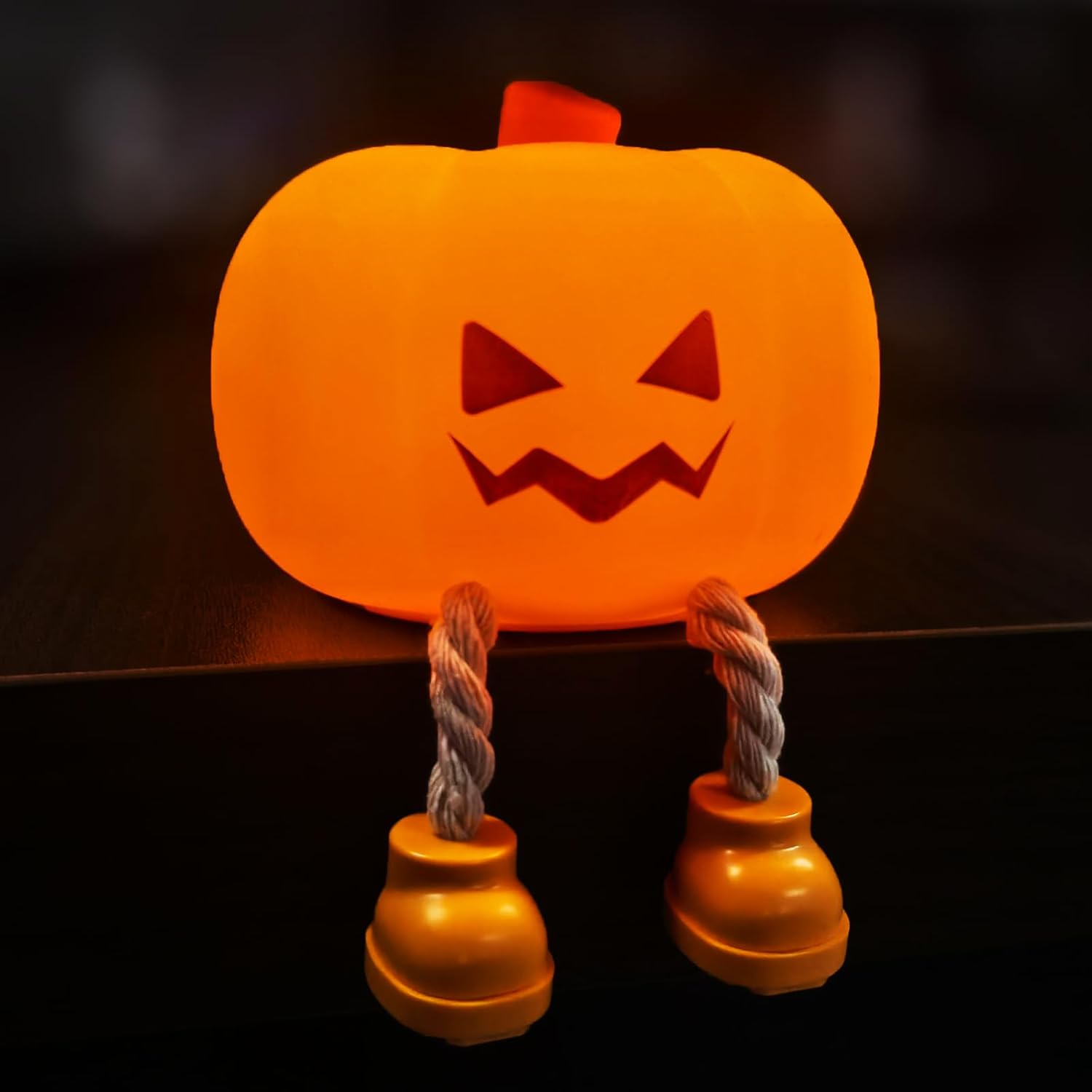 Pumpkin Night Light, Cute LED Night Lamp, Silicone Dimmable Nursery Nightlight for Kids,Silicone Rechargeable Bedside Touch Lamp, Funny Office Desk Halloween Decor for Woman Kids Adults