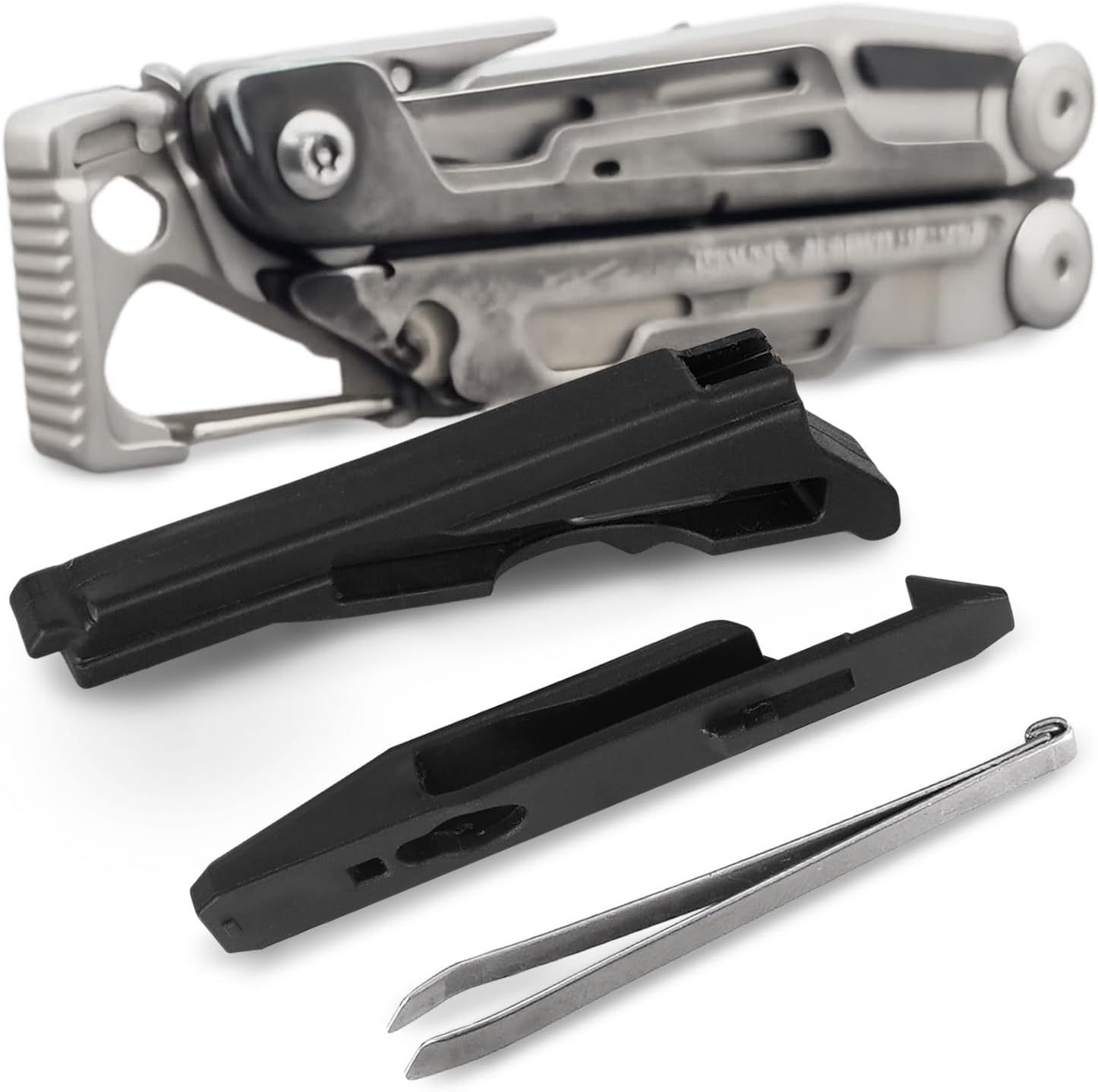Screwdriver Bit + Tweezer Holder Set Compatible with Leatherman Signal - EDC Upgrade Kit Includes Whistle Replacement + Sharpener Replacement & Tweezers - Slim Durable Plastic (Multitool Not Included)