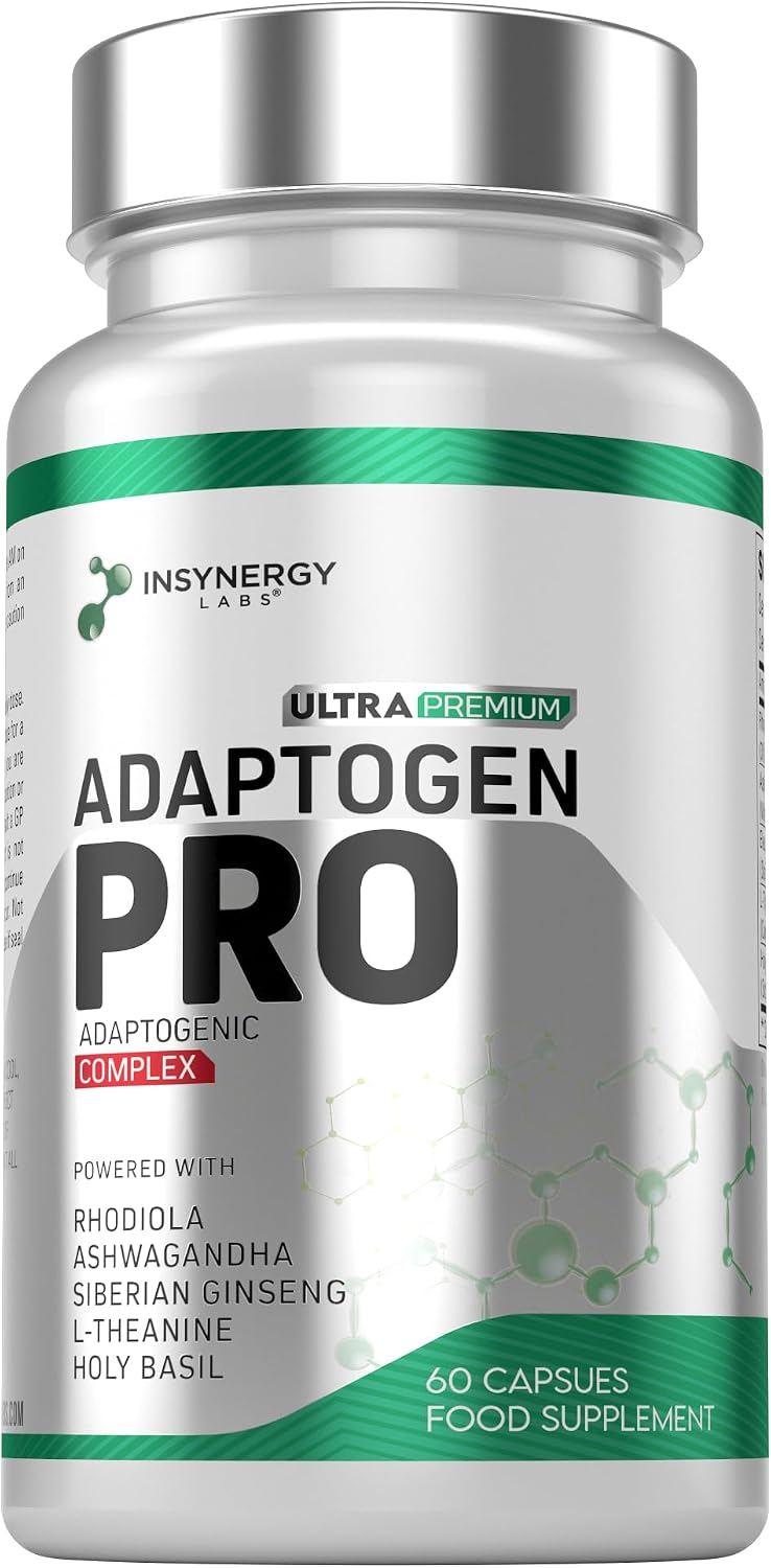 Adaptogen Supplement 1,600mg (Maximum Dose in UK) Superior Purity Rhodiola Rosea, High Strength Holy Basil & Schisandra, 60 Vegan Capsules Adaptogens Supplements Ashwagandha