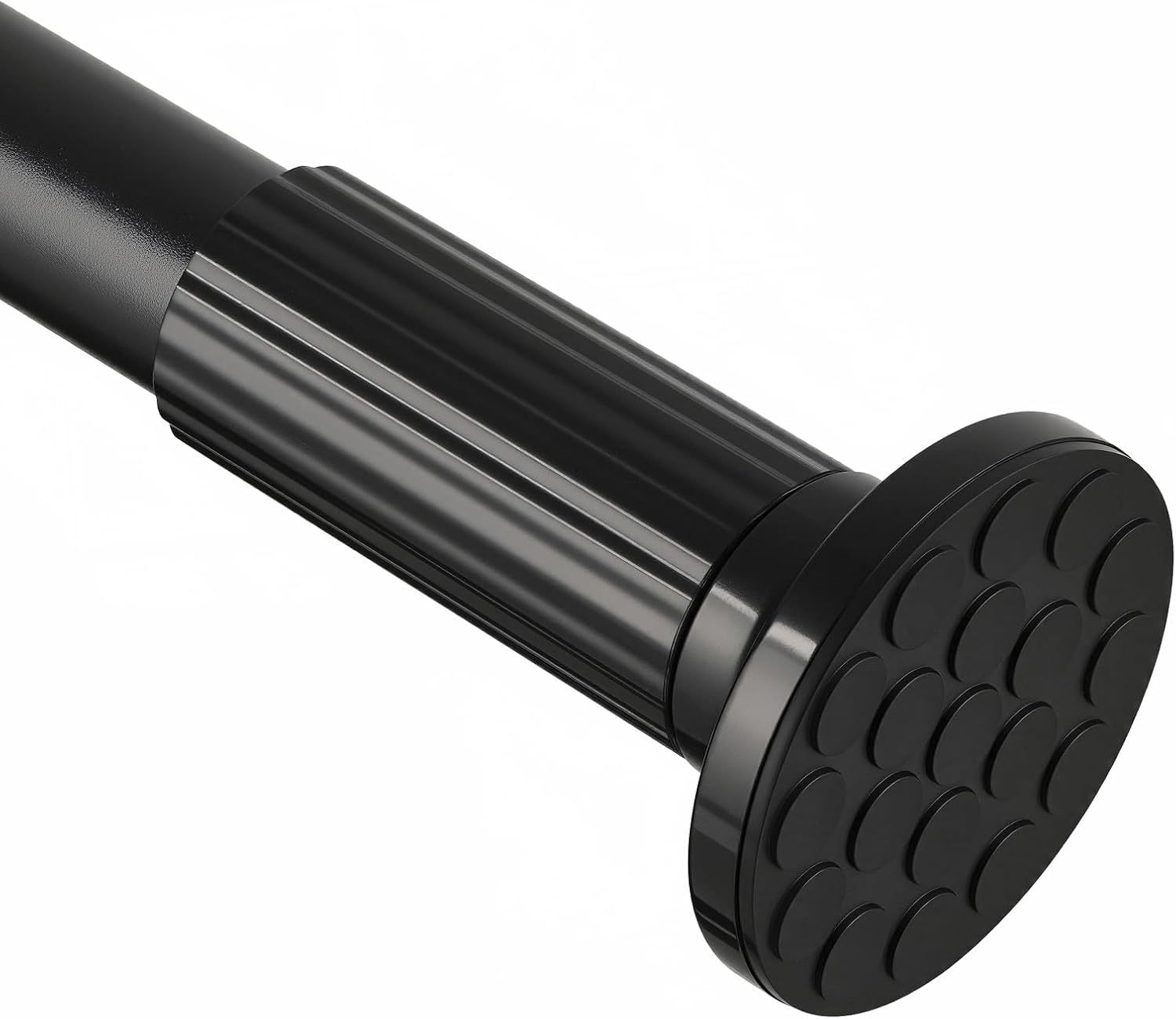 Tension Curtain Rod 51-148 Inch (4.25-12Ft), Shower Curtain Rod No Drilling, Extra Long Outdoor Curtain Tension Rods for Patio Bathroom Windows Closet, Never Rust Easy to Install, Black