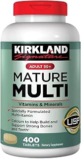 Kirkland Signature Adult 50+ Multi Vitamins & Minerals, 400 Tablets (2 Pack)