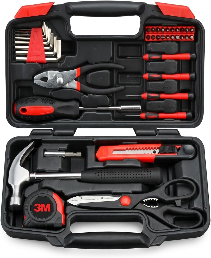 Tool Kit | Staunch 39 Piece Home and Office Tool Set | Complete Starter Tool Kit Set & Organiser Tool Box with Tools Included | General Household Tool Kits for Home with DIY Tools in Tool Case