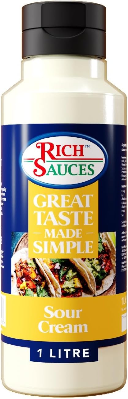 GTMS Vegan Sour Cream 1L | Thick, Creamy Plant-Based Sour Cream Alternative with Authentic Flavour & Texture | Developed in the UK Gluten & Dairy Free