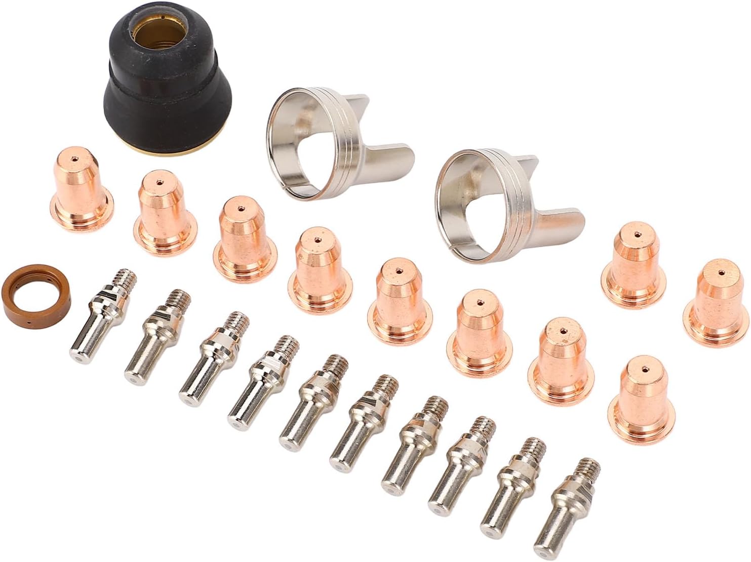 24 Piece IPT40 Tip Electrode Kit for YESWELDER Cut 55DS Pro Cut 65DS Plasma Cutter Consumables Set with Brass Zinc Alloy Stainless Steel Material