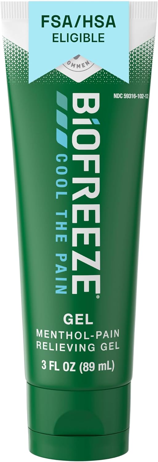 Biofreeze Gel Pain Relief, Knee & Lower Back Pain Relief, Arthritis Pain Reliever, Sore Muscle Relief, Neck Pain Relief, Cooling Joint Pain Relief, Menthol Gel 3 Fl Oz