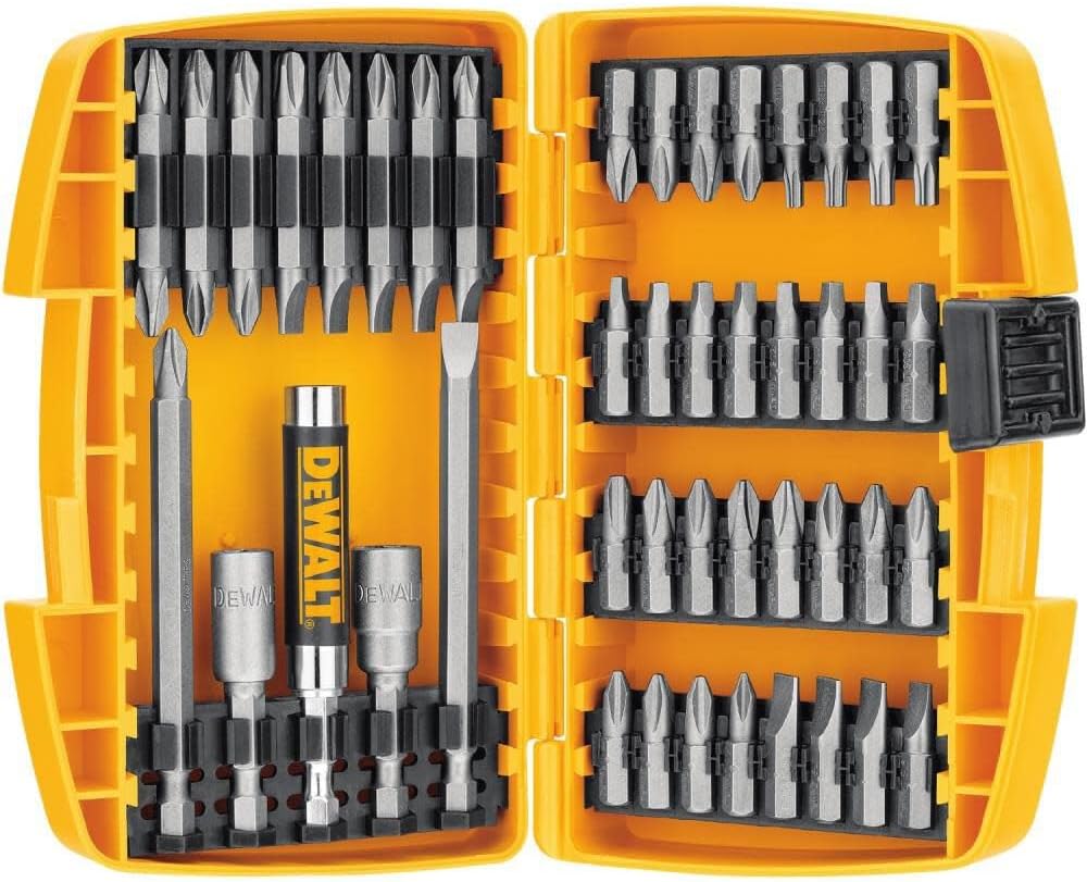 DEWALT Screwdriver Bit Set with Tough Case, 45-Piece (DW2166), Grey/Silver Screwdriving Set With Tough Case