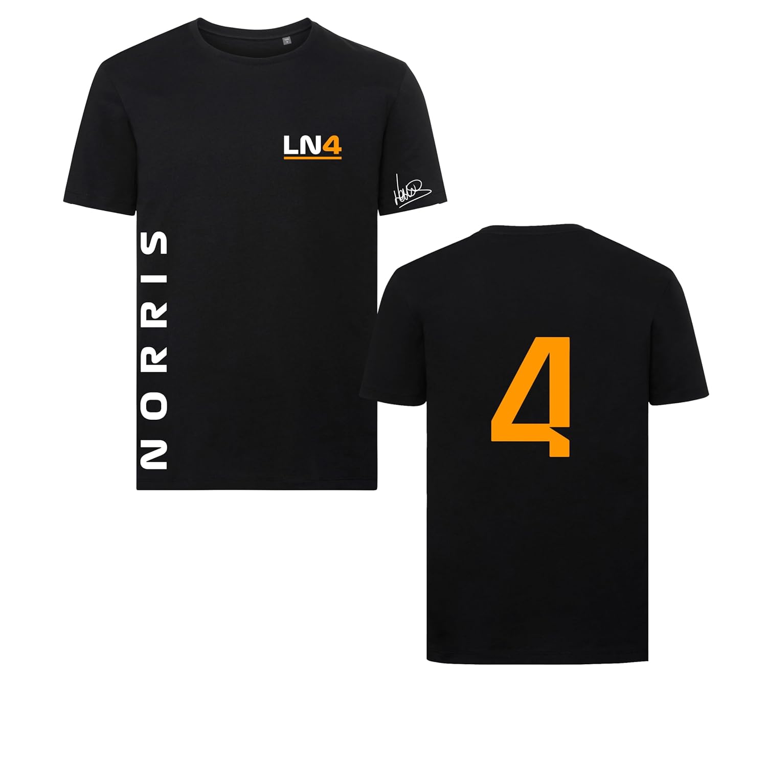 Studio 24 T SHIRT Signature Collection Lando Norris F1 T-SHIRT 4 F1 Racing Tee Free UK Shipping (L, Black)